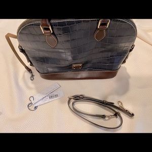 Dooney & Bourke Blue Croco ZipZip Satchel